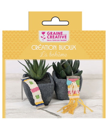 Bohém ékszerkészítő készlet 12,5 x 13 cm szövőszékkel