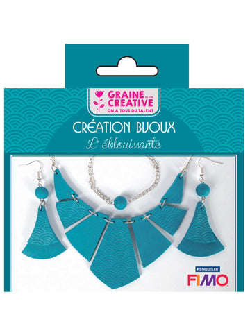 Türkiz ékszerkészítő készlet 12,5 x 13 cm polimer agyagban