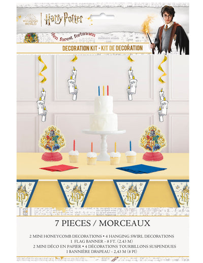 Kit décorations 7 pièces Harry Potter pour fête multicolore avec blasons de Poudlard