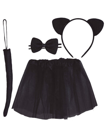 Fekete macska jelmezkészlet gyerekeknek