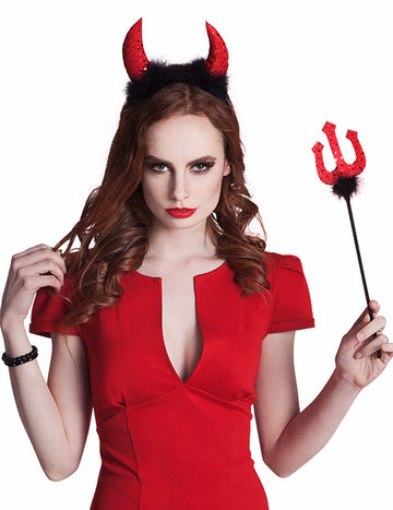 Halloween női ördög készlet