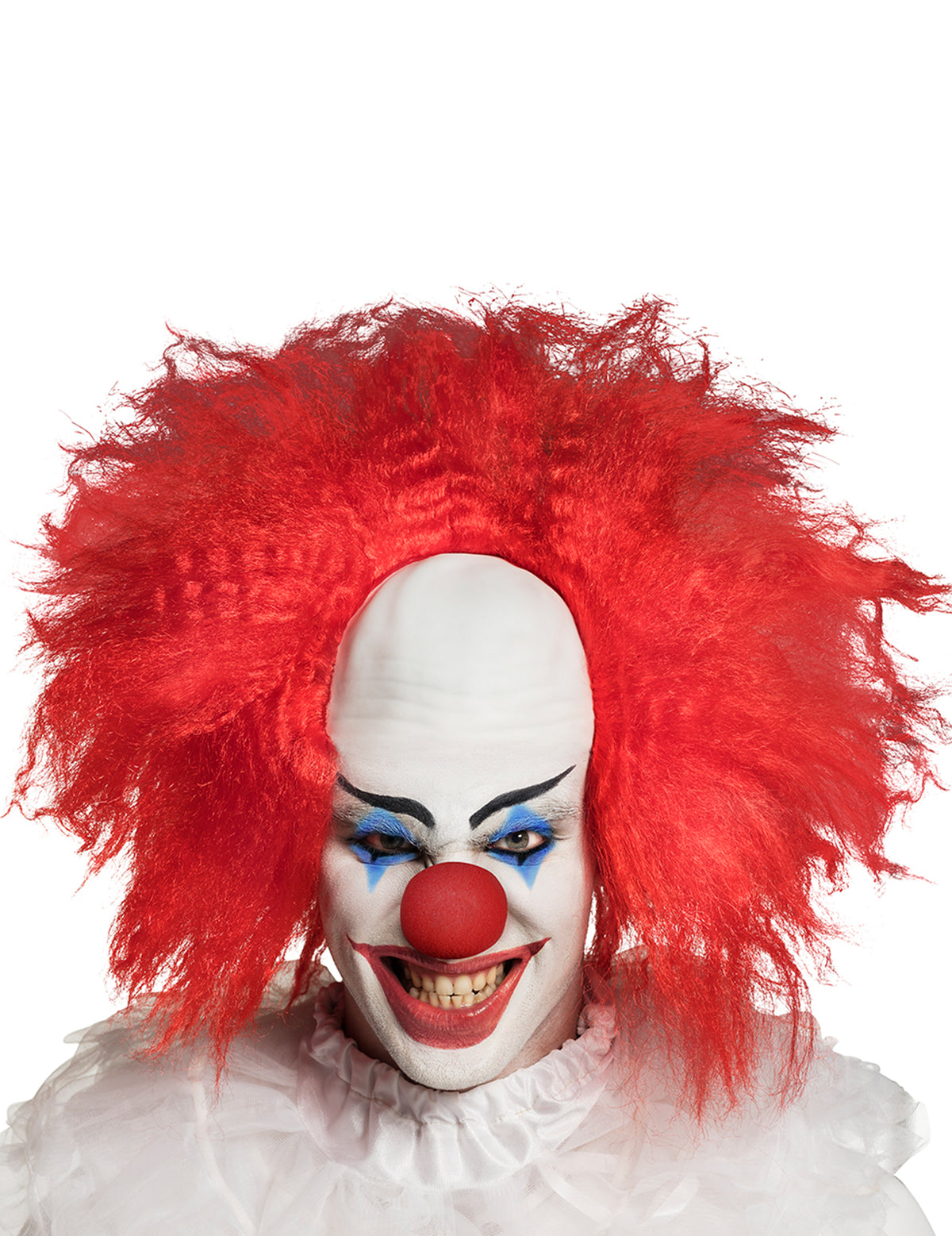 Gros plan sur le maquillage du visage du kit maquillage clown effrayant