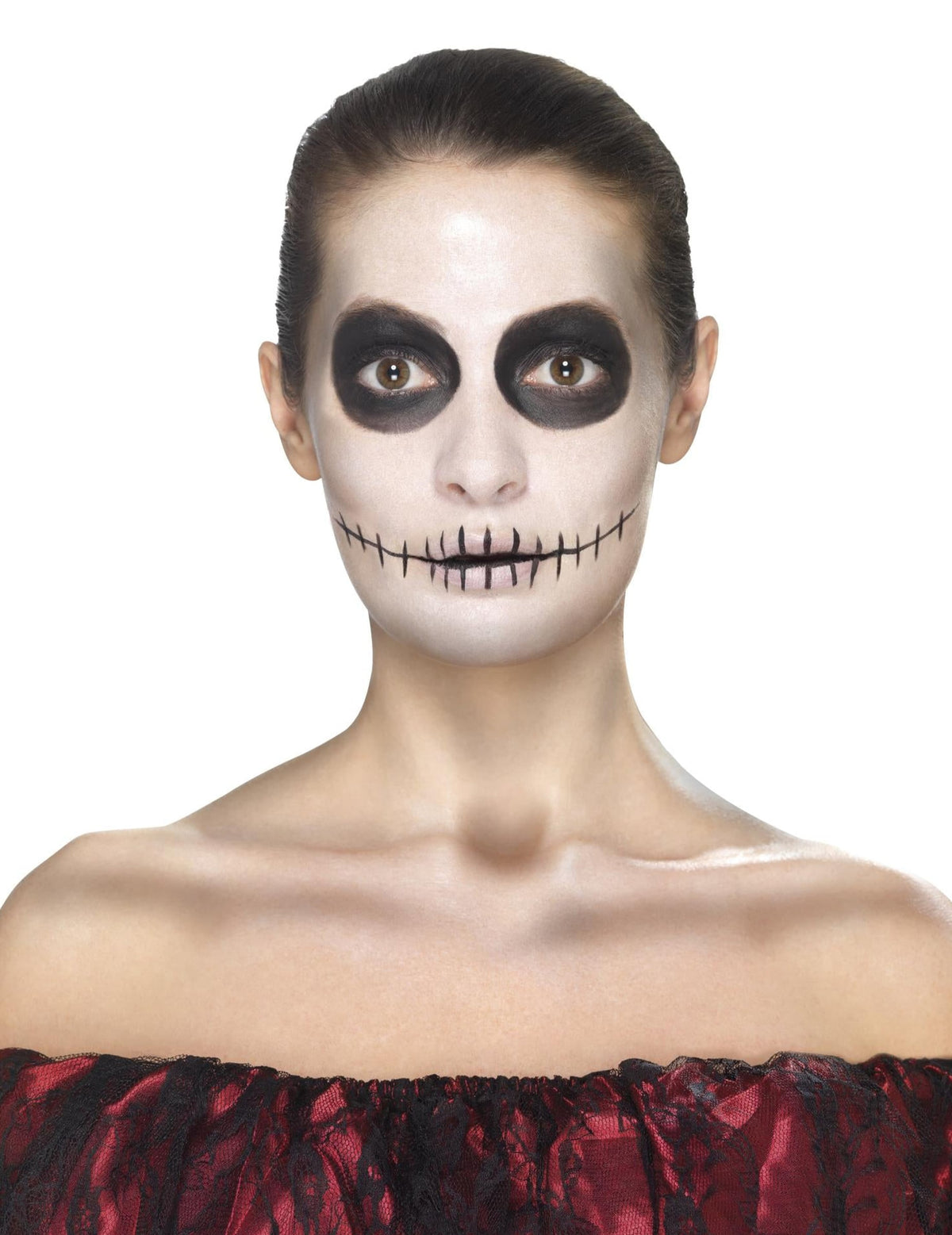 Rendu final du maquillage du visage du Kit maquillage princesse araignée Dia de los muertos