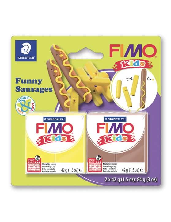 gyermek Fimo® gyurma hot dog sültkrumpli készlet sárga és barna