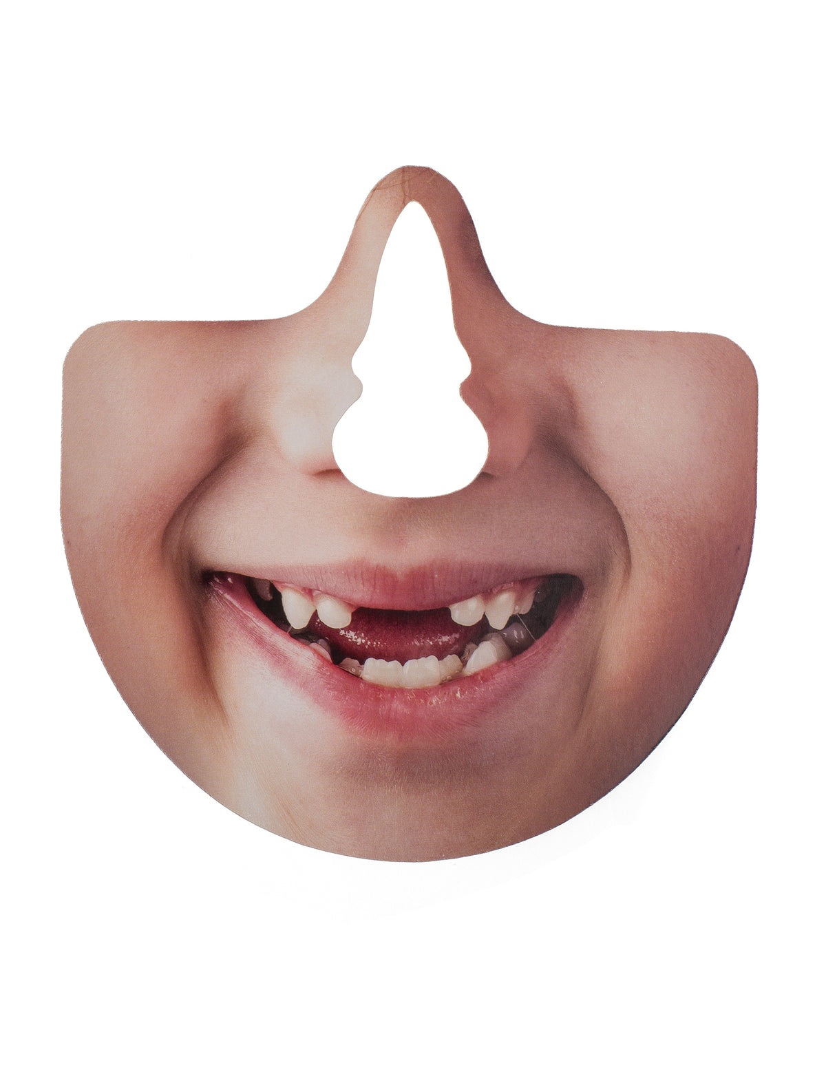Détail d'un accessoire de bouche d'enfant édenté du kit photobooth bouches humoristiques