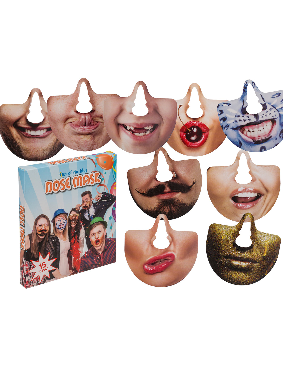 Kit photobooth bouches humoristiques pour adulte multicolore 15 pièces