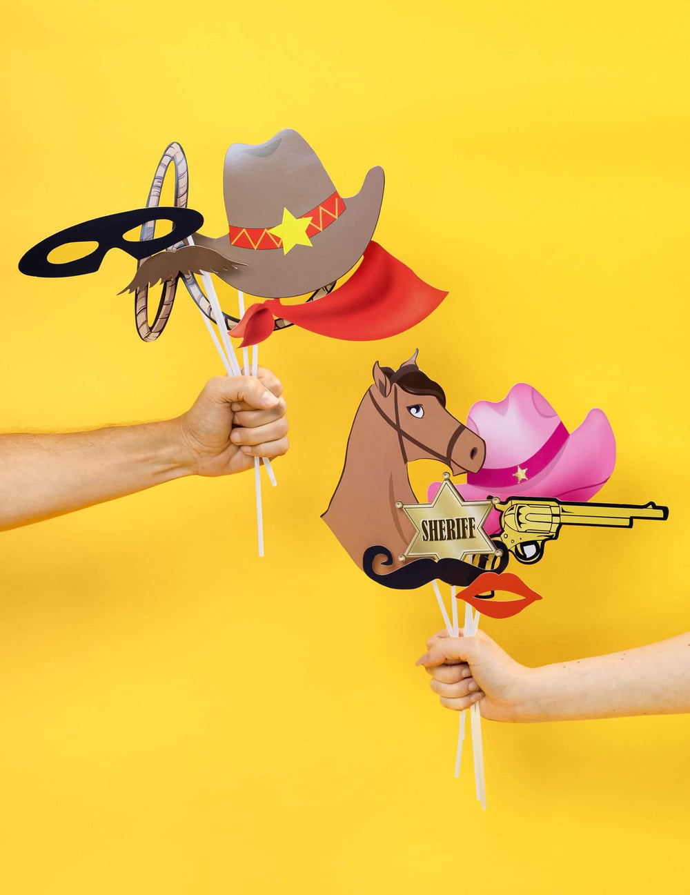 Cowboy fotófülke-készlet bemutatása