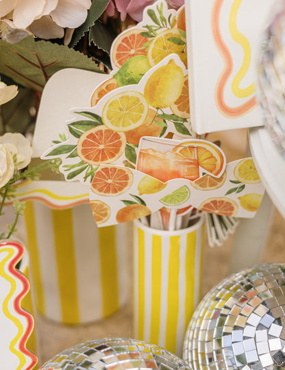 Fizz citrus fotófülke készlet krémszínű, narancssárga és arany papírral és ünnepi kiegészítőkkel