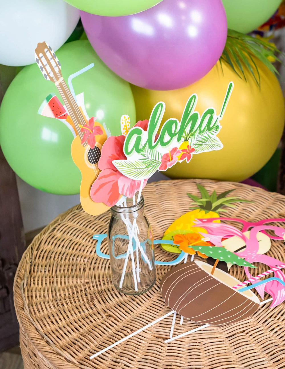 Helyzetkép a hawaii fotófülke készlet kiegészítőivel