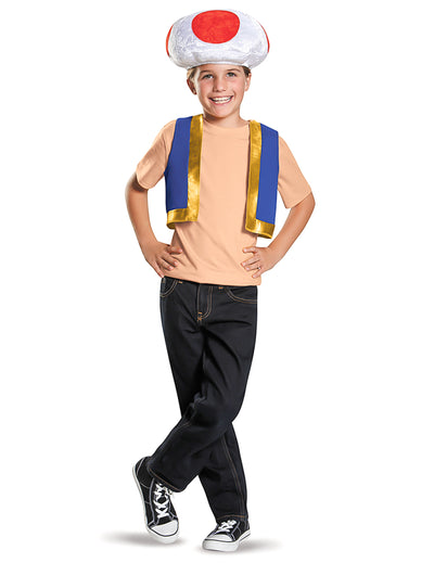 Kit Toad Nintendo® pour enfants bleu et blanc avec chapeau à pois rouges