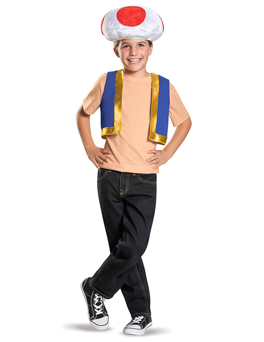Kit Toad Nintendo® pour enfants bleu et blanc avec chapeau à pois rouges