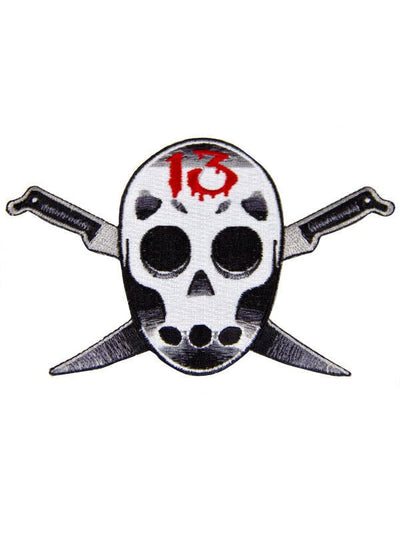 Patch Kreepsville Gothic Friday blanc et noir avec masque de hockey et couteaux croisés
