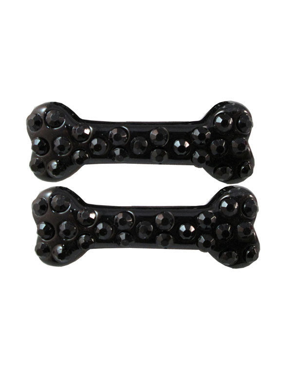 Kreepsville gótikus hajcsat szett csont strasszokkal fekete 