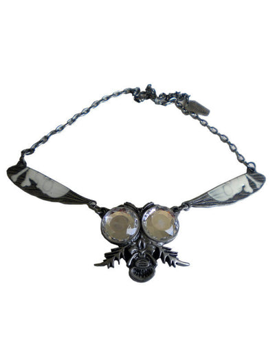 Collier gothique chaîne mouche pour adulte argenté