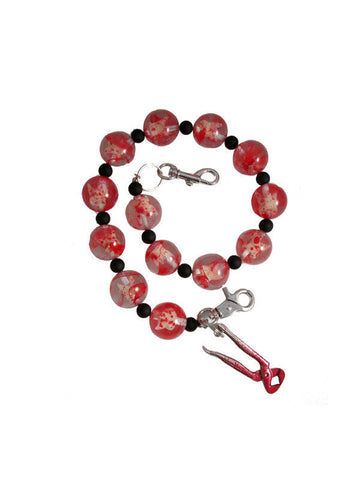 Kreepsville Gothic pénztárcalánc Teth piros-fehér 