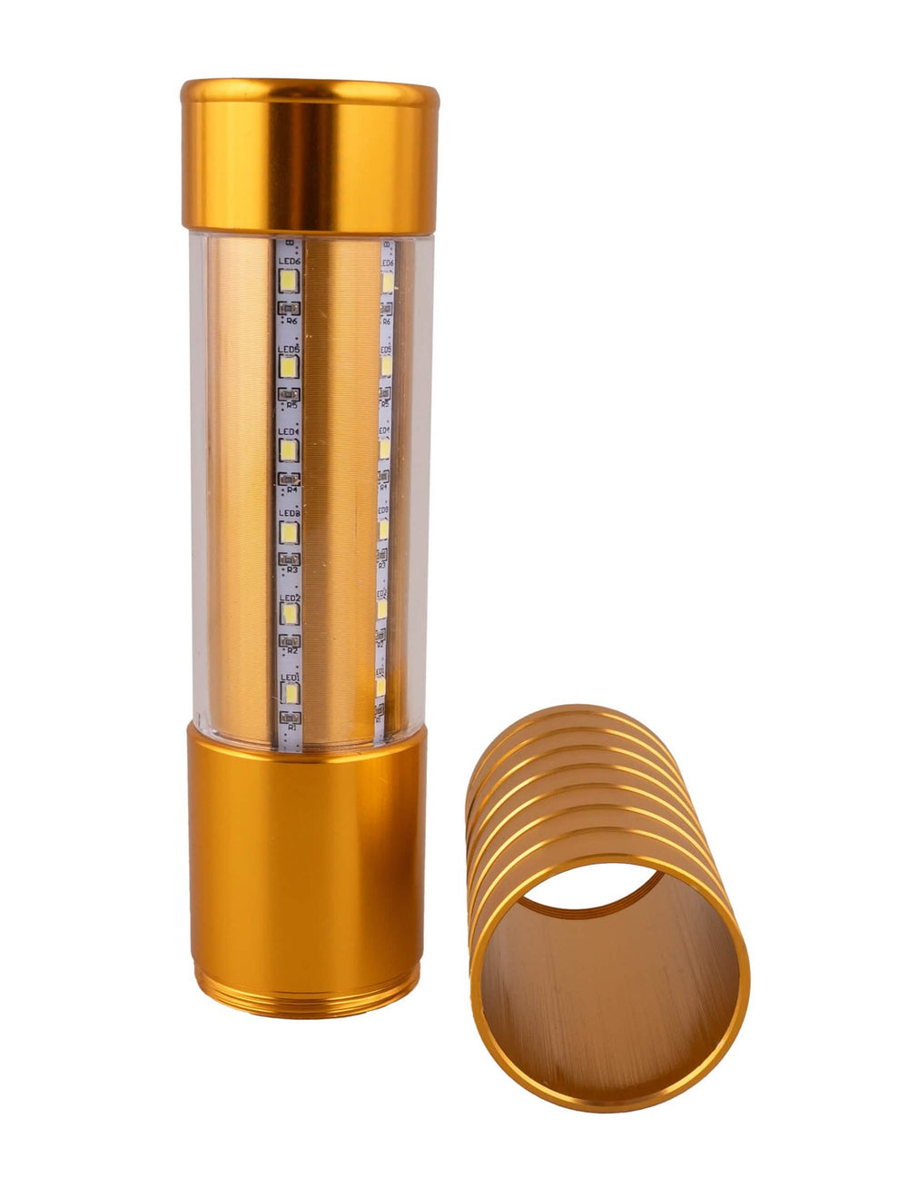 Részletek a LED-es csillogó lámpa alkatrészeiről arany