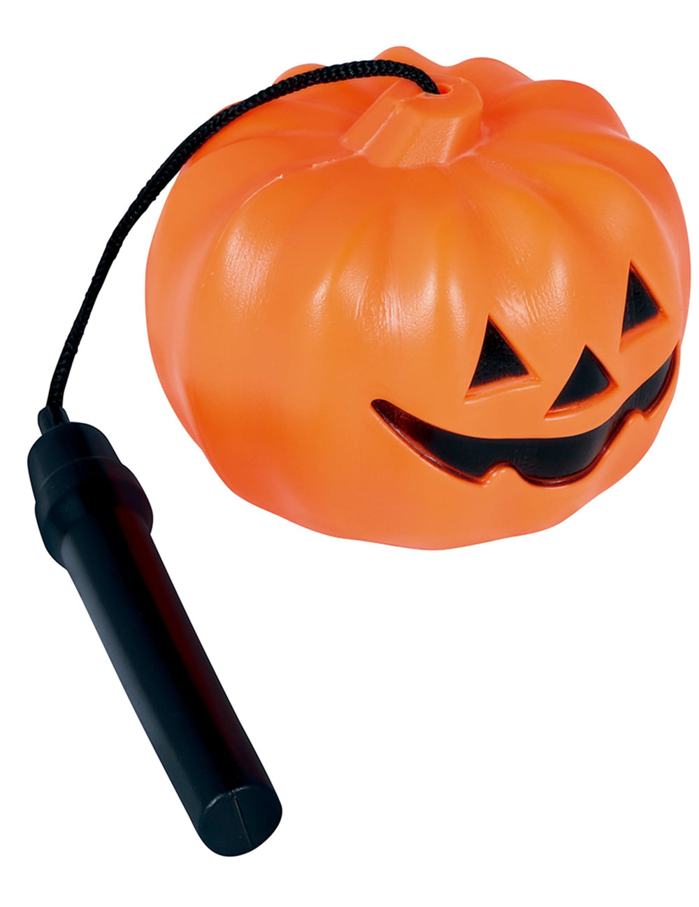 Lampe torche citrouille pour Halloween orange avec manche noir