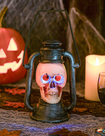 Fényes kísérteties koponya lámpa