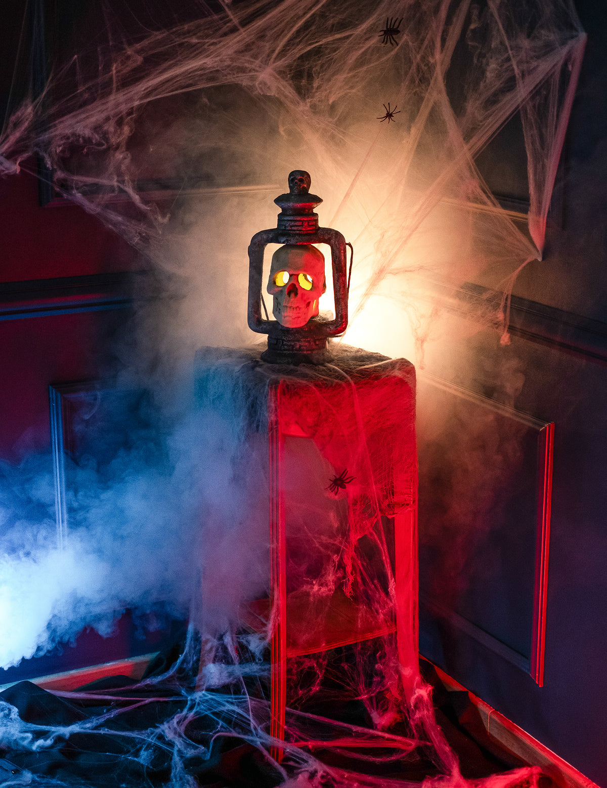 Mise en situation de la lanterne crâne Halloween