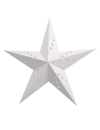 Lanterne étoile pour décoration de fête blanche en papier cartonné