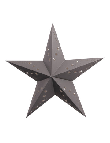 Szürke karton csillaglámpás 30 cm felakasztani