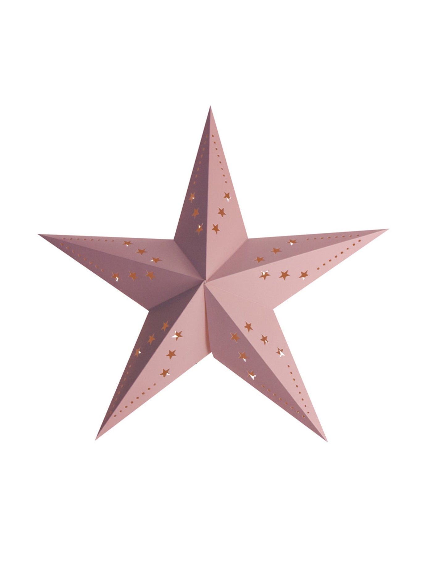 Világos rózsaszín csillaglámpás 30 cm kartonból készült