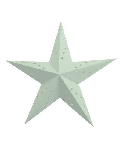 Lanterne en carton étoile pour décoration vert pastel