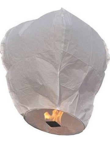 Fehér repülő lampion tűzálló papírból, 1 m 