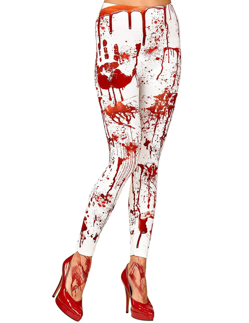 Véres női leggings fehér vérfoltokkal