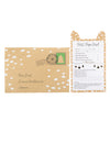 Lettre au père Noël avec enveloppe petit faon pour enfant marron kraft à pois blancs