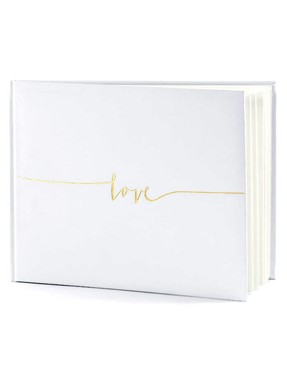Livre d'or love blanc avec lettres dorées
