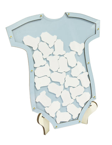 24 darabos, kék színű, test alakú fa vendégkönyvkeret