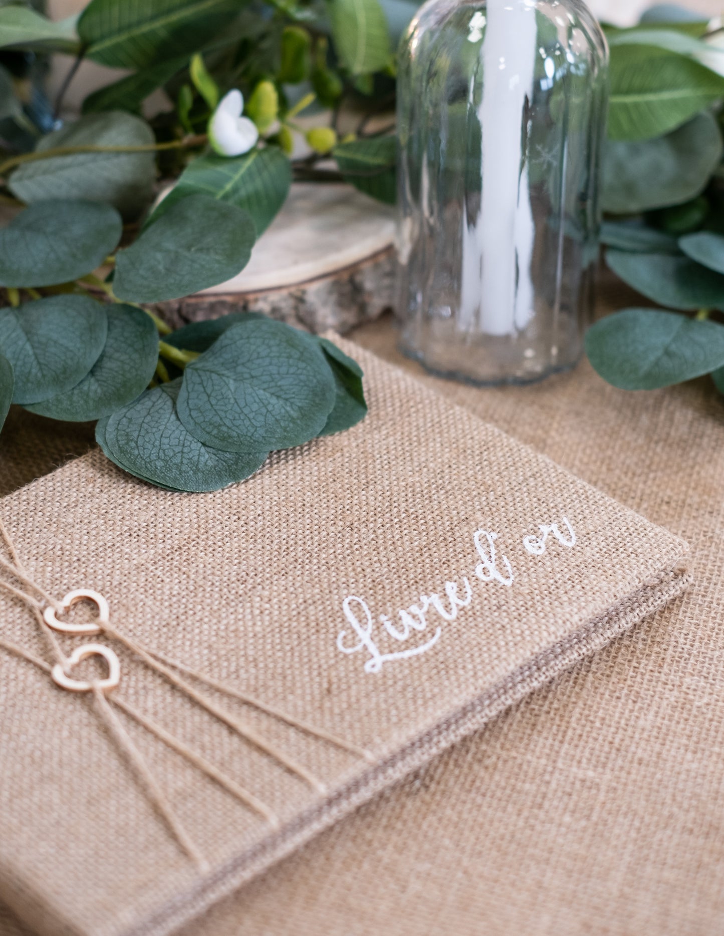 Juta vendégkönyv, 64 oldal, 16,5 x 24 cm cm természet esküvő