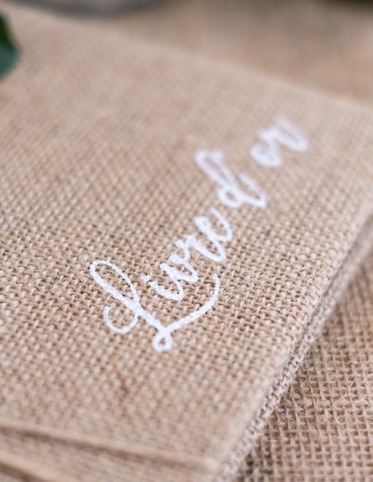 Juta vendégkönyv, 64 oldal, 16,5 x 24 cm cm természet esküvő