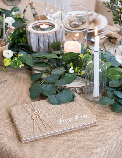 Juta vendégkönyv, 64 oldal, 16,5 x 24 cm cm természet esküvő