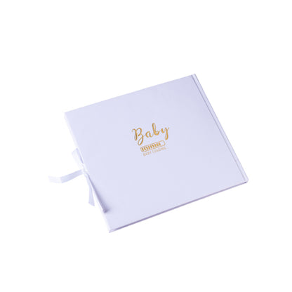 Rózsaszín, kék és arany vendégkönyv kislánynak vagy kisfiúnak, 64 oldal, babaváró bulira
