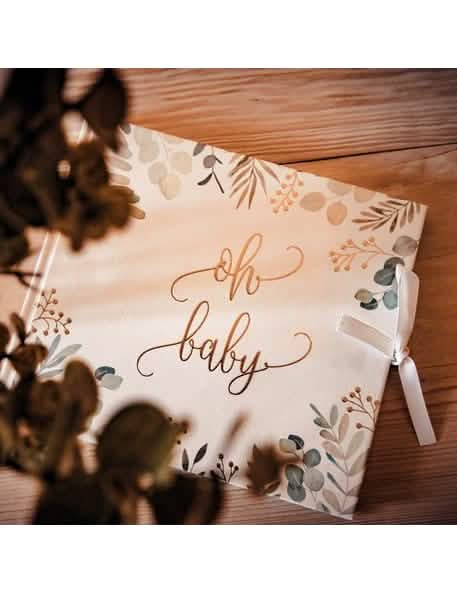 Közelkép az oh baby eucalyptus vendégkönyv borítójáról