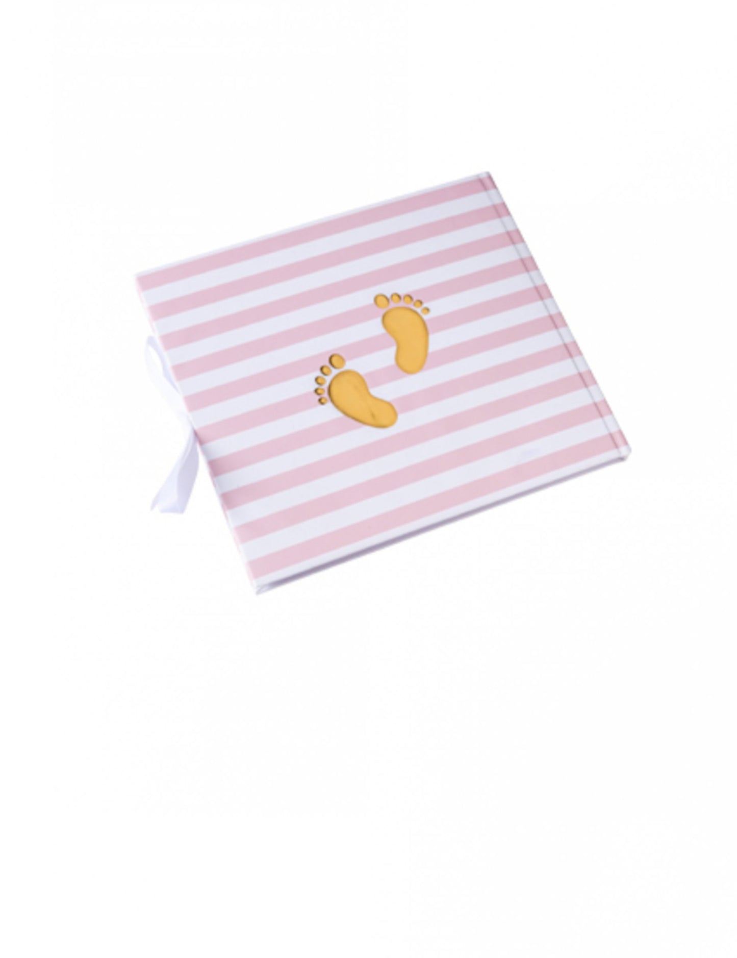 Kis, csodálatos rózsaszín csíkos vendégkönyv arany szegéllyel, 22 x 19,5 cm cm 68 oldal