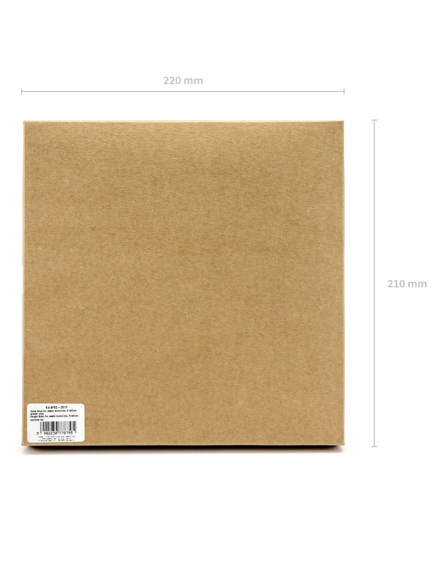 Púderrózsaszín és arany vendégkönyv, 20,5 x 20,5 cm cm 22 oldalas romantikus esküvő