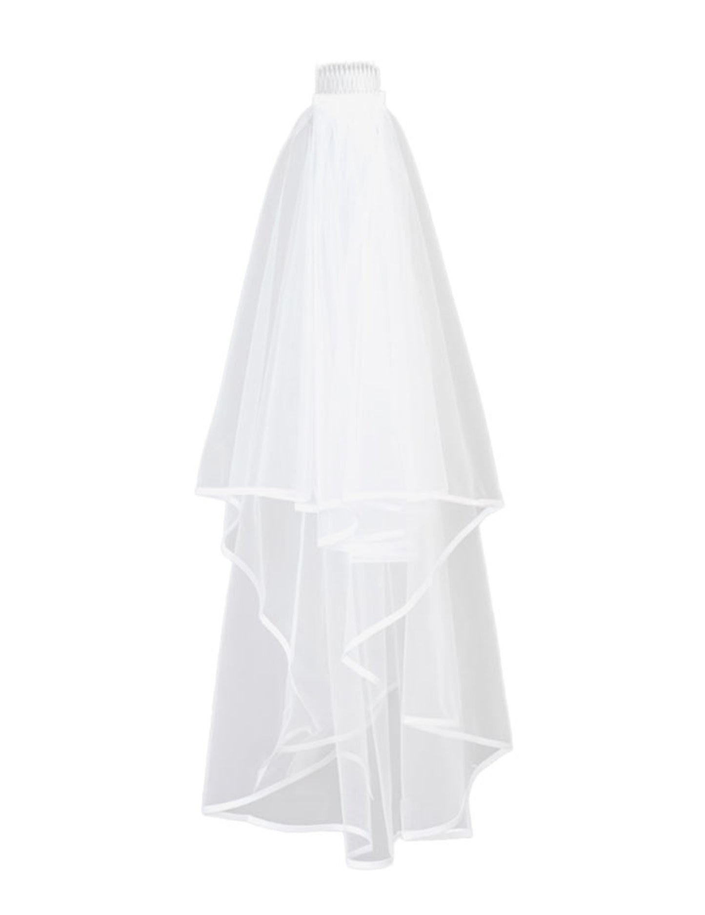 Hosszú fehér menyasszonyi fátyol