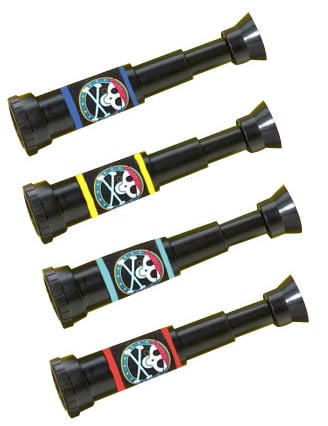 4 longue-vues de pirate pour enfant noires avec logo tête de mort