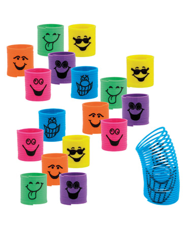 18 db-os mini színes rugókészlet piñatához 3 cm vicces arcok