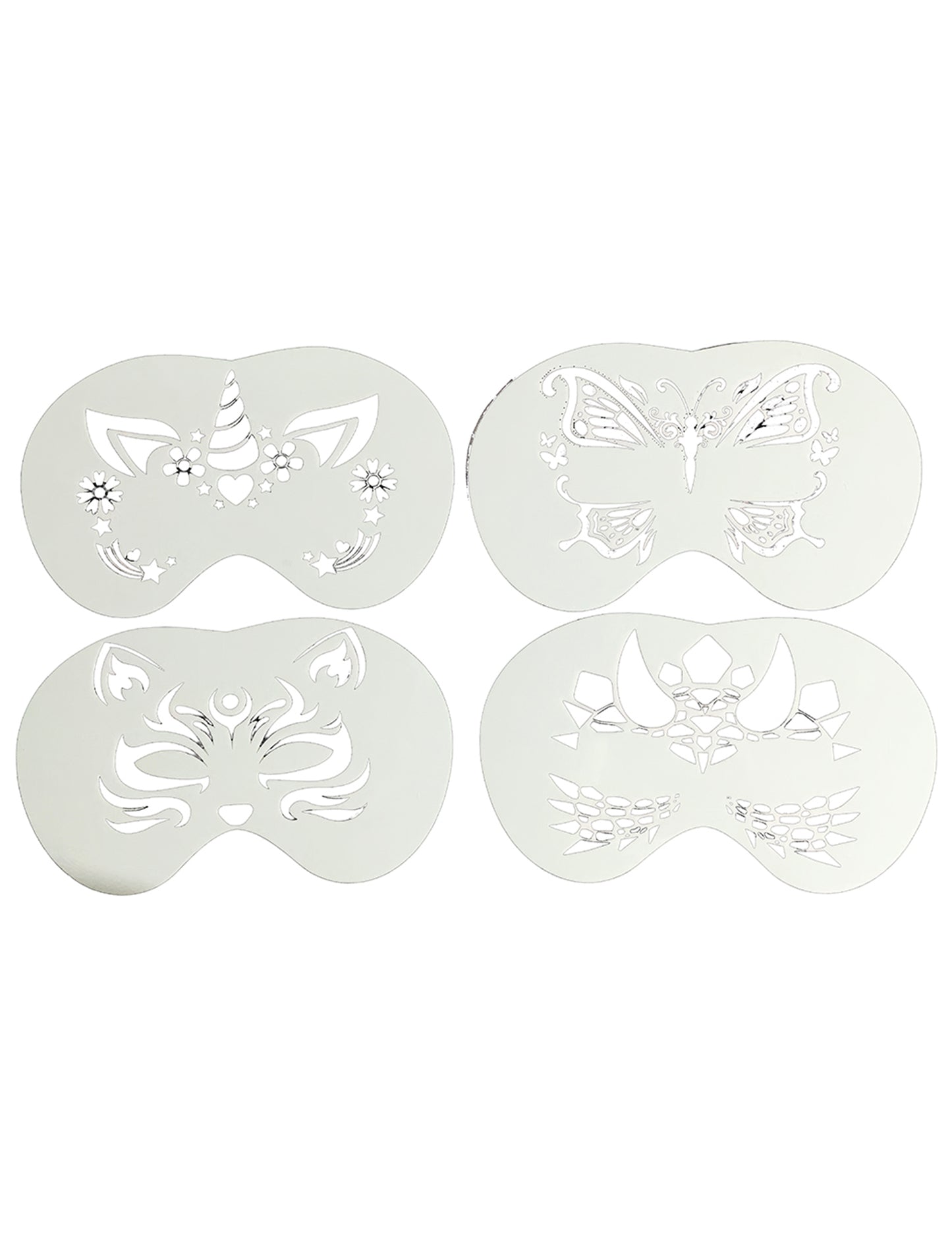 4 db-os állatos arcfestő sablonkészlet gyerekeknek