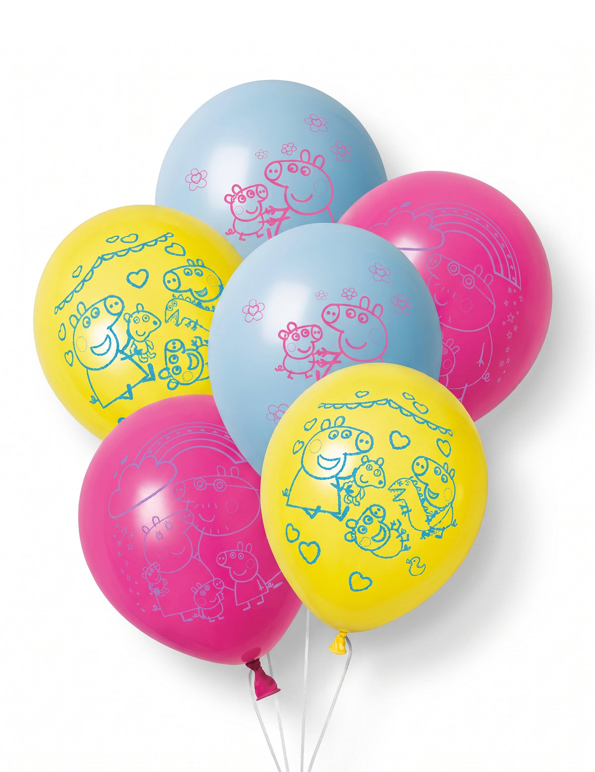 6 db-os Peppa malac™ latex lufi készlet 30 cm