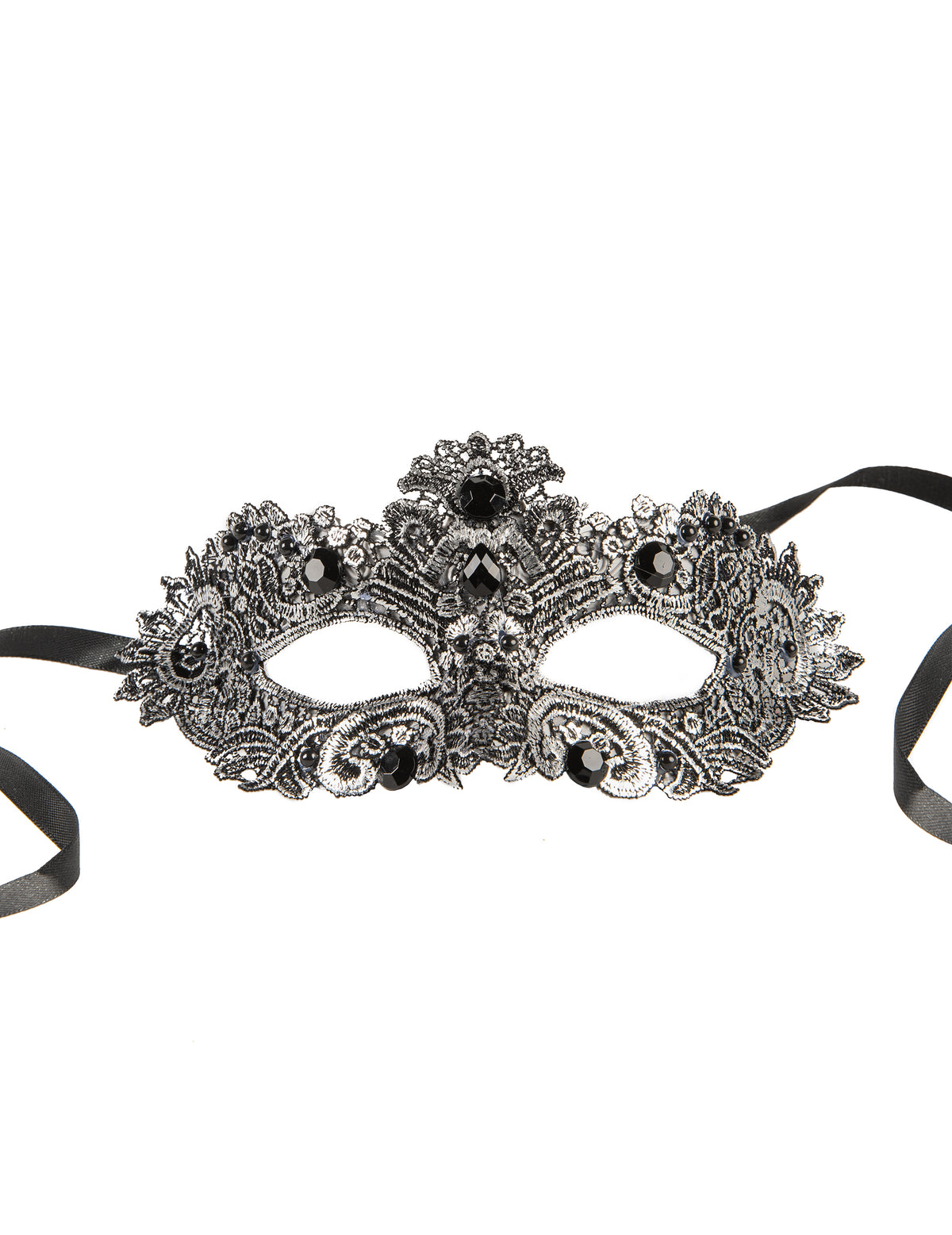 Détail des pierres et de la dentelle du loup antique pour adulte