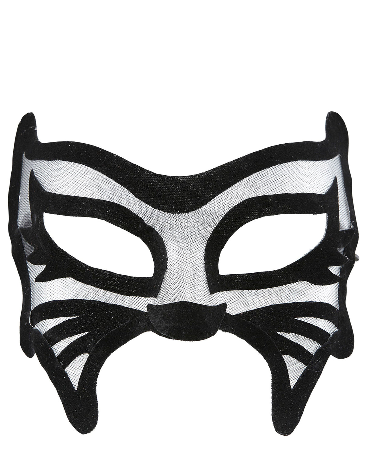 Détail de la résille du loup chat pour femme noir sexy