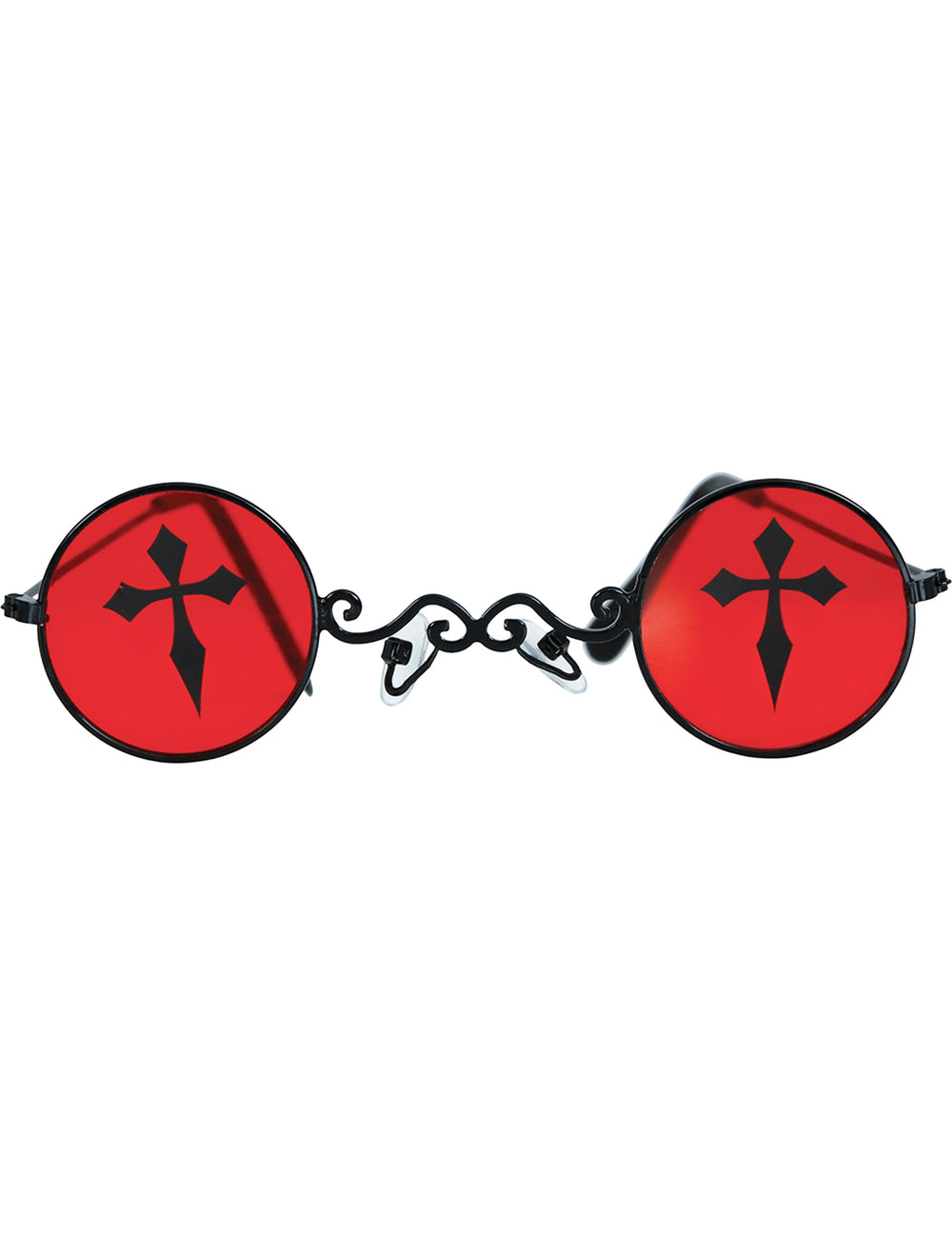 Vue de face des lunettes gothiques rondes pour adulte