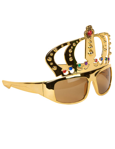 Lunettes avec couronne de roi pour adulte dorées