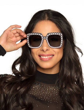 Felnőtt fekete bling bling szemüveg