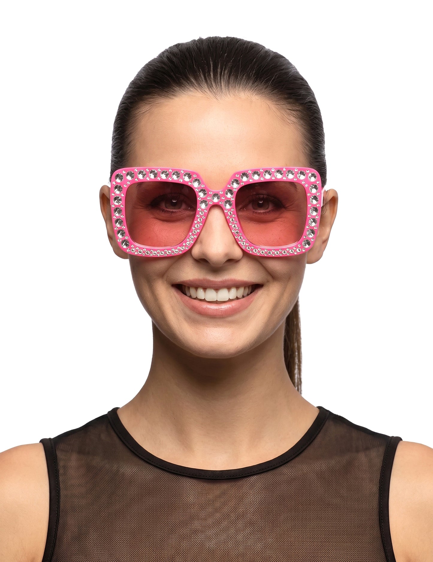 Lunettes bling bling rose